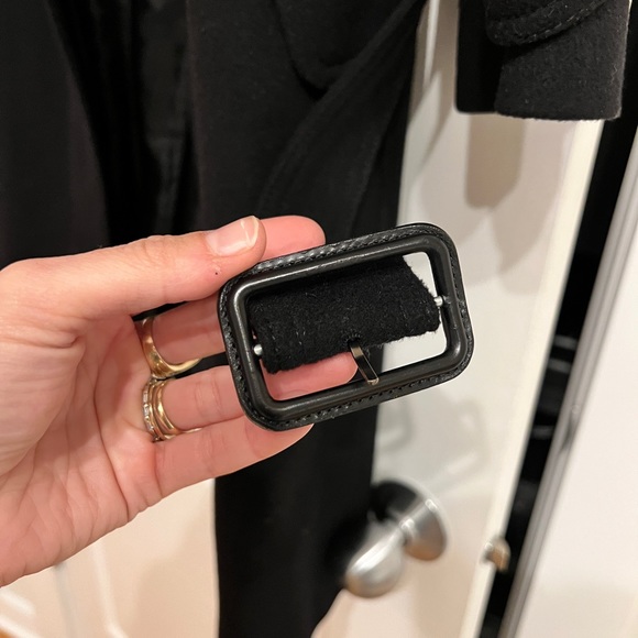 Burberry Black Wool Belted Mid-Length Coat - Picture 5 of 16